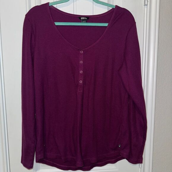 Eddie Bauer Purple Long Sleeve henley Blouse - Picture 1 of 4